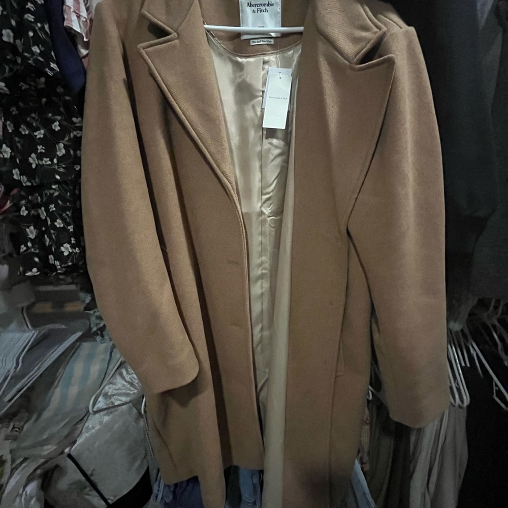 Abercrombie & Fitch Women's Camel Dad Coat